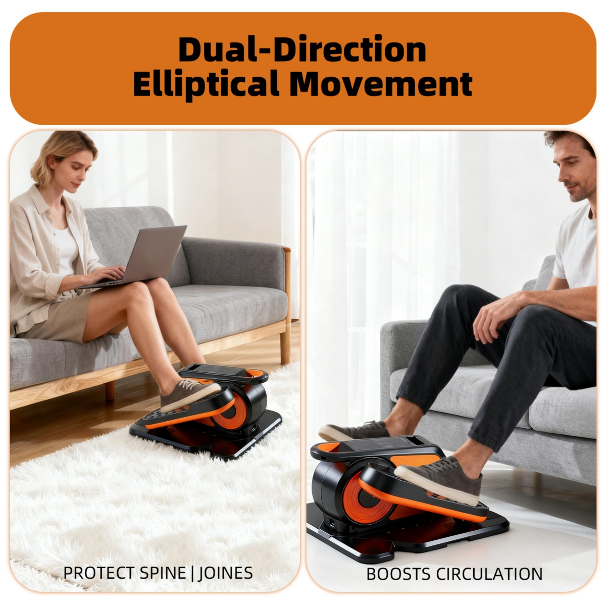 Zeny Compact Under-Desk Elliptical, Quiet Mini Pedal Exerciser with Adjustable Speed and Led Display