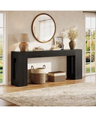 79-Inch Extra Long Console Tables for Entryway, Farmhouse Narrow Sofa Table Behind Couch with Thick Legs, Wooden Entryway Accent Furniture