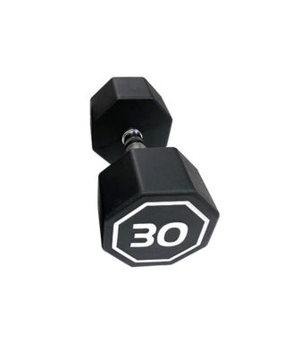 Octagonal Rubber Coated Dumbbell with Chrome Knurled Handle for Home and Commercial Workouts