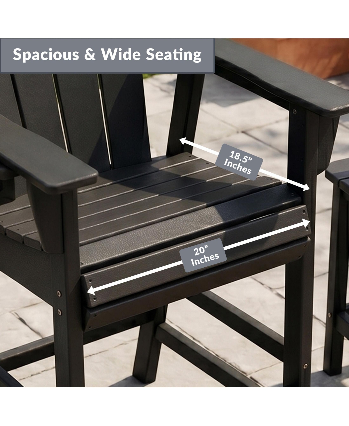 WestinTrends Outdoor Hdpe Tall Adirondack Bar Height Chair With Cup Holder