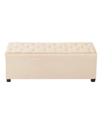 Upholstered Storage Ottoman Bench with Metal Frame, Flip-Up Linen Storage Chest for Bedroom Entryway