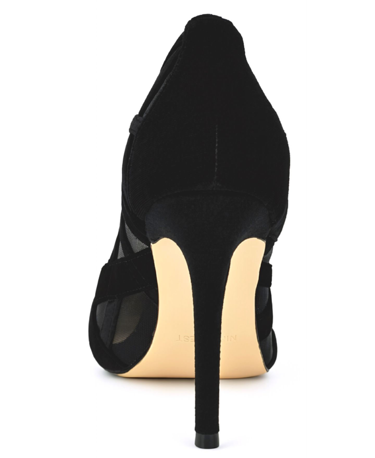 Женские прозрачные туфли-лодочки Nine West Farella на шпильке с решётчатым верхом, цвет: Чёрный бархатный — фото 3
