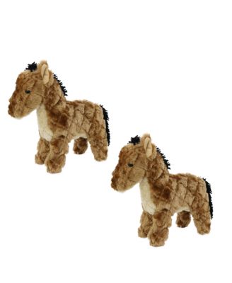 Farm Horse 2 Pack, Durable Plush Squeaky Dog Toy