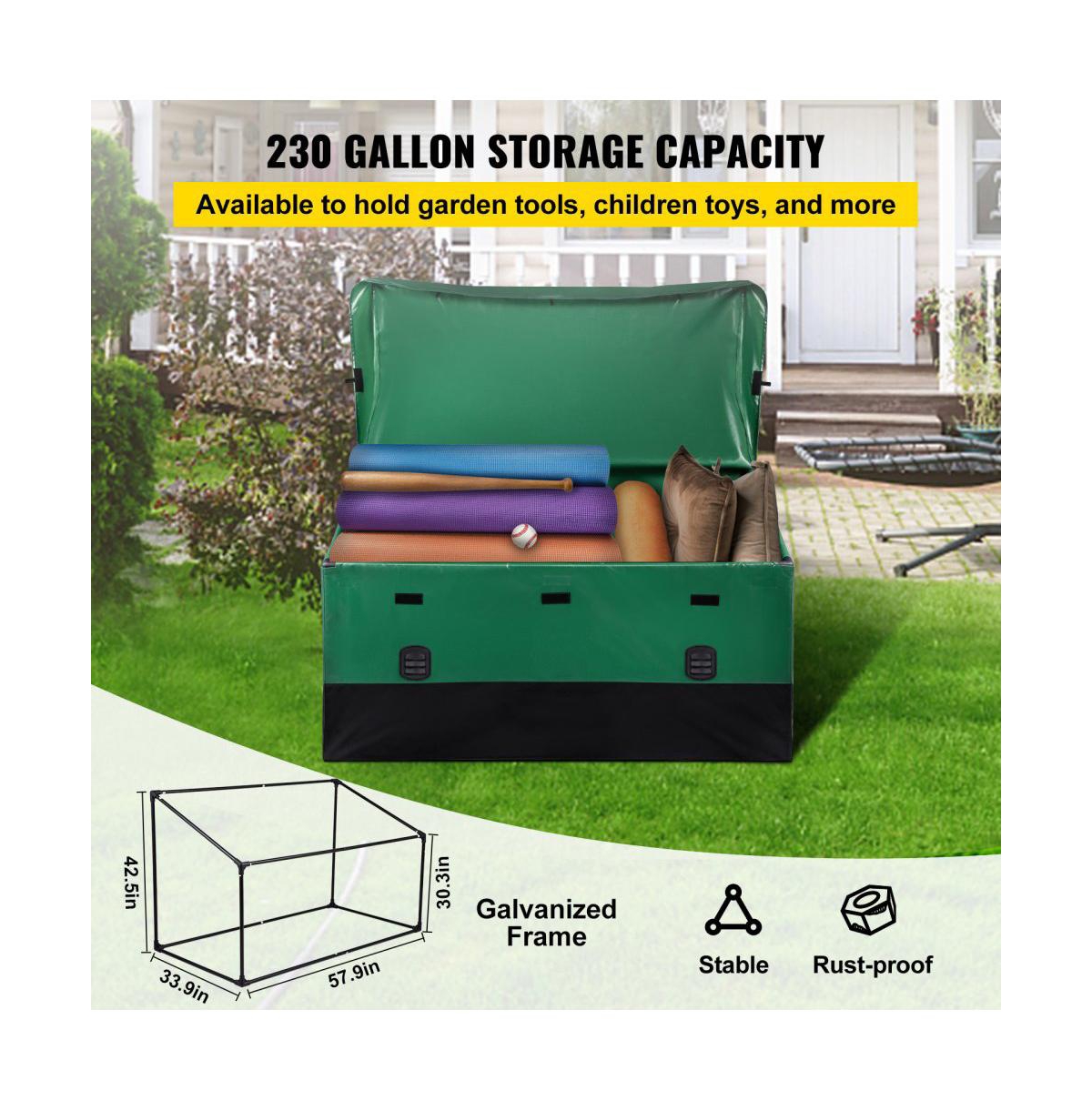 Slickblue 230 Gal Waterproof Deck Storage Box for Patio Garden and Backyard