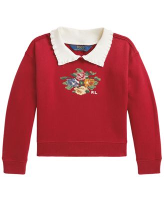 Girls' 2T-6X Collared Fleece Sweatshirt