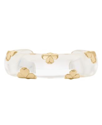 Gold-Tone Spade Flower Lucite Cuff Bracelet