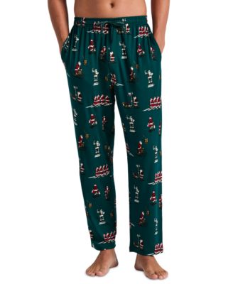 Men's Deluxe Touch City Santa's Holiday Drawstring-Waist Sleep Pants