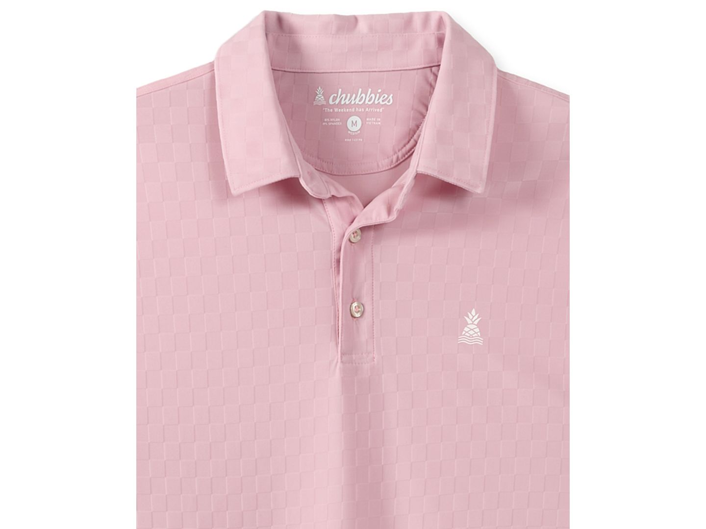 Мужское поло Chubbies Blushes Textured Regular-Fit Polo Shirt, цвет: Пастельный розовый — фото 3