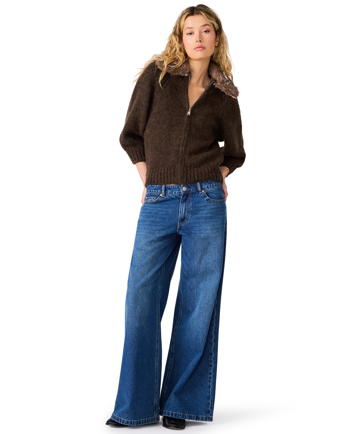 Steve Madden Women's Odessa Fitted Full-Zip Cardigan