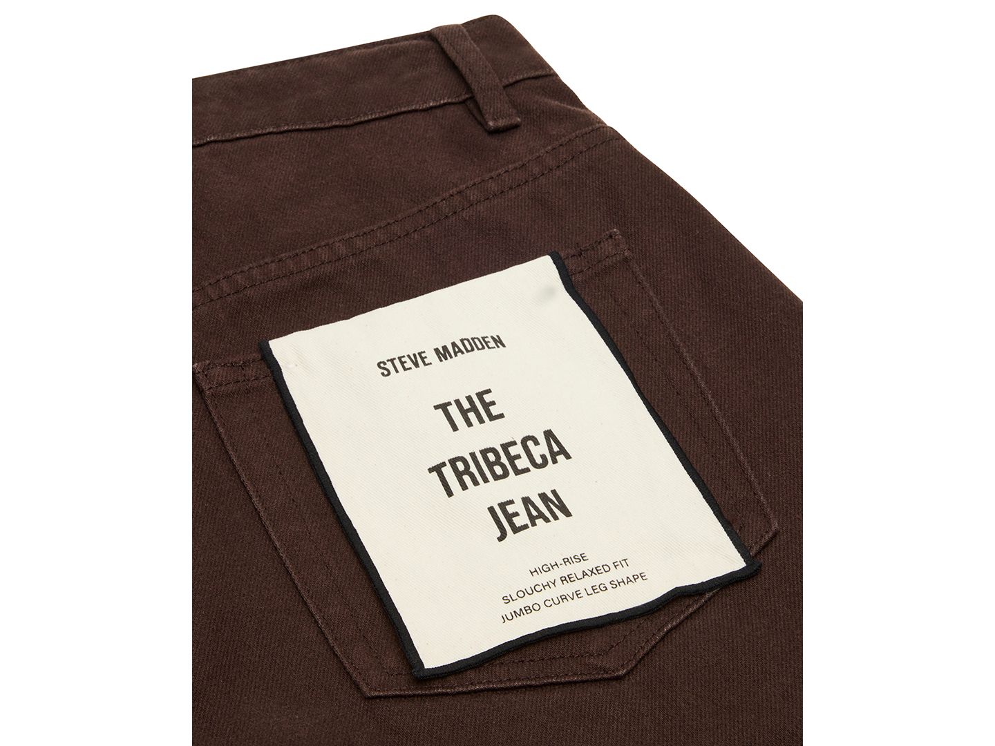 Женские джинсы Steve Madden Tribeca High-Waisted Wide-Leg, цвет: Тёмно-коричневый варёный — фото 6