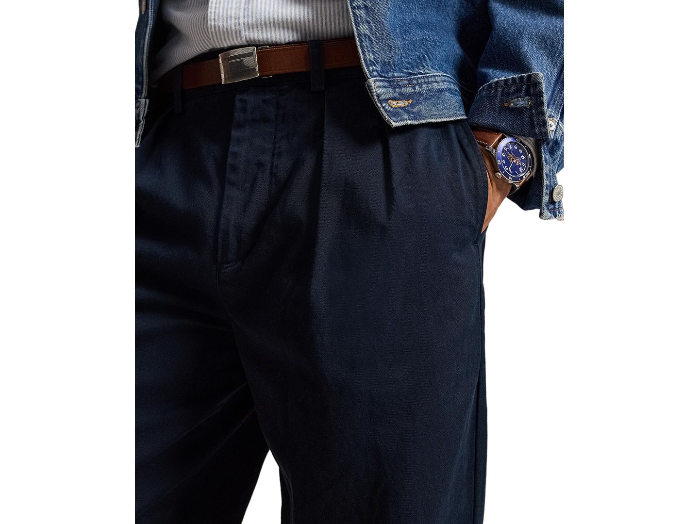 Мужские брюки Polo Ralph Lauren Suffield Relaxed-Fit Chino, цвет: Тёмно-синий — фото 2