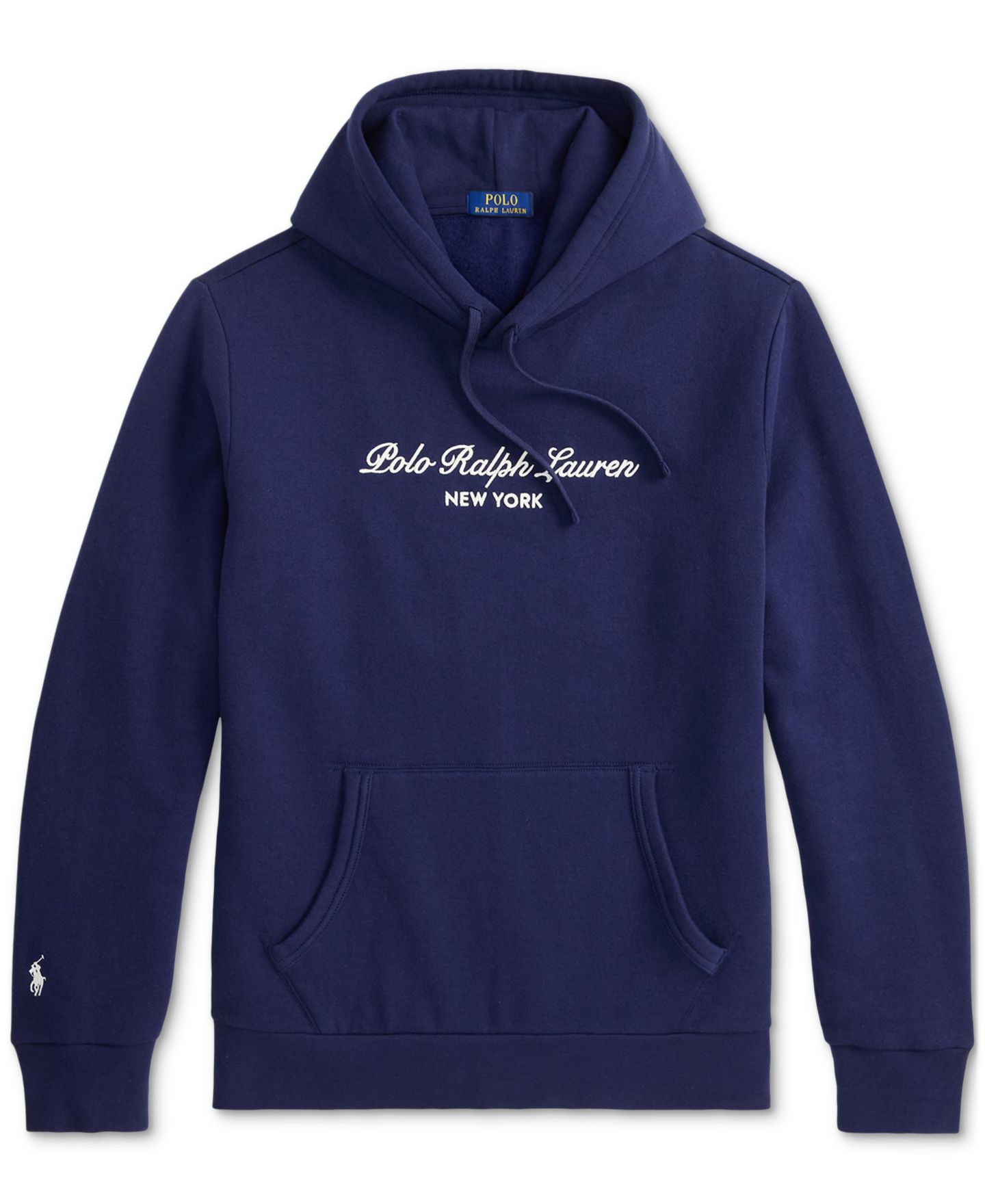Мужское худи Polo Ralph Lauren Logo Fleece, цвет: Тёмно-синий — фото 5