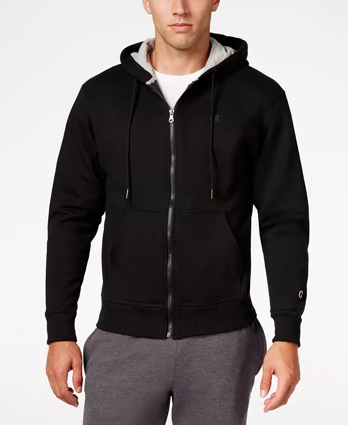 Men's Powerblend Fleece Full Zip Hoodie - thumbnail 2
