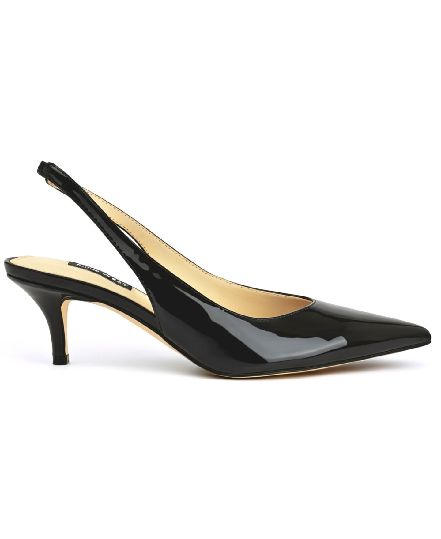 Женские остроносые туфли-лодочки Nine West Cassy с открытой пяткой, цвет: Чёрный лаковый — фото 2