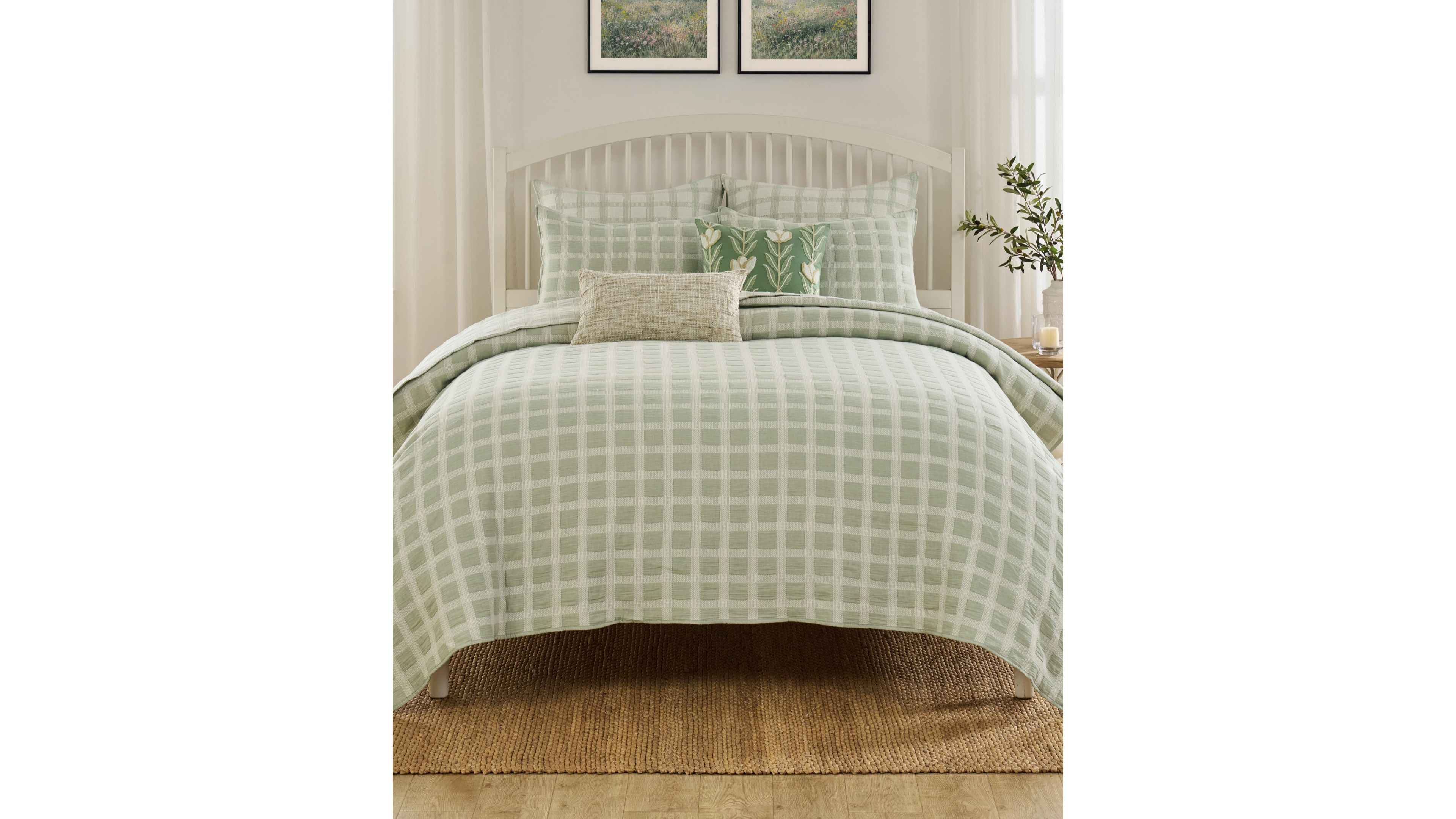 Greenland Home Fashions Millhouse Jacquard-Woven 2-Piece Coverlet Set, Twin