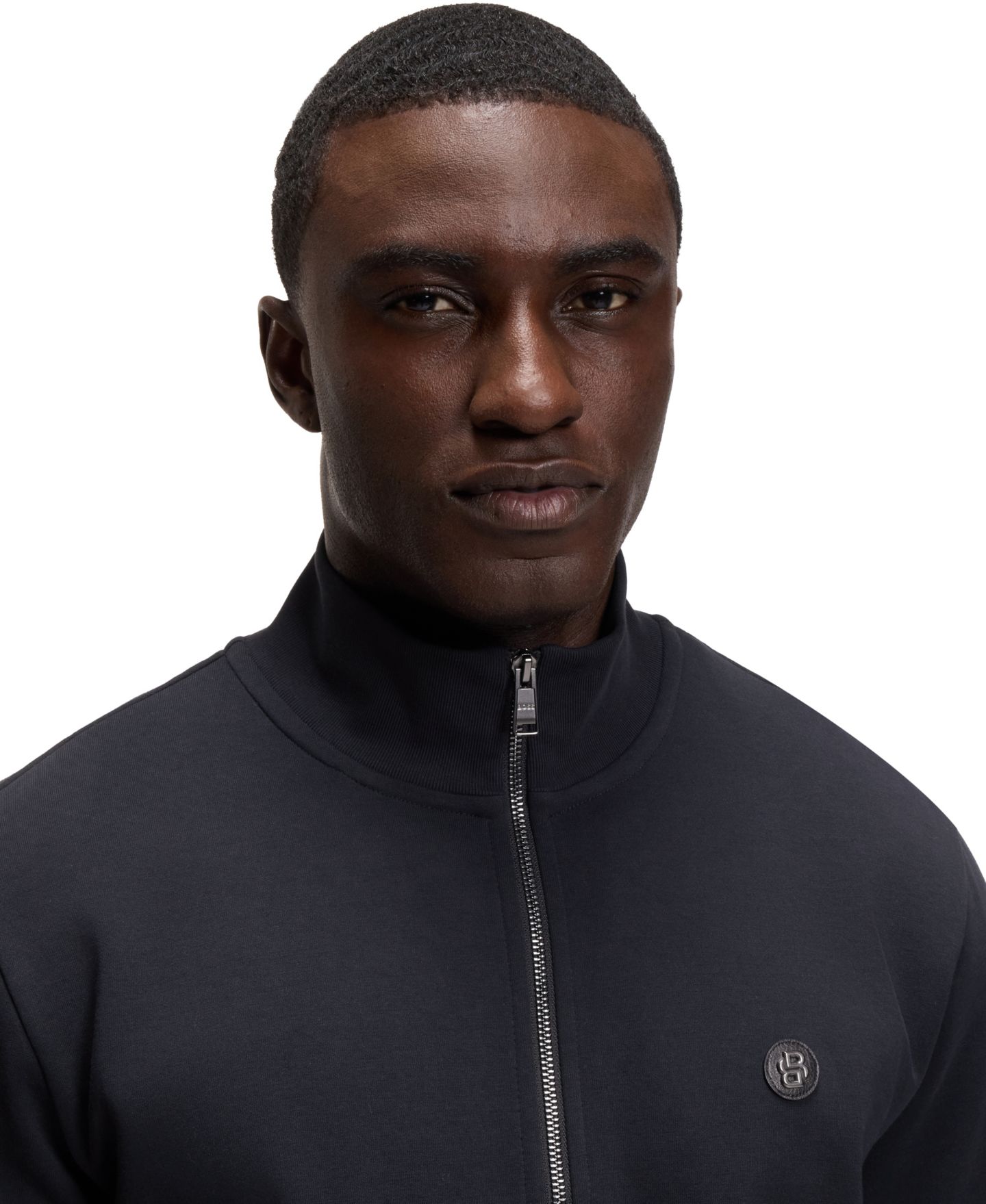 Мужской свитшот Hugo Boss Cotton-Blend Monogram Badge, цвет: Тёмный синий — фото 5