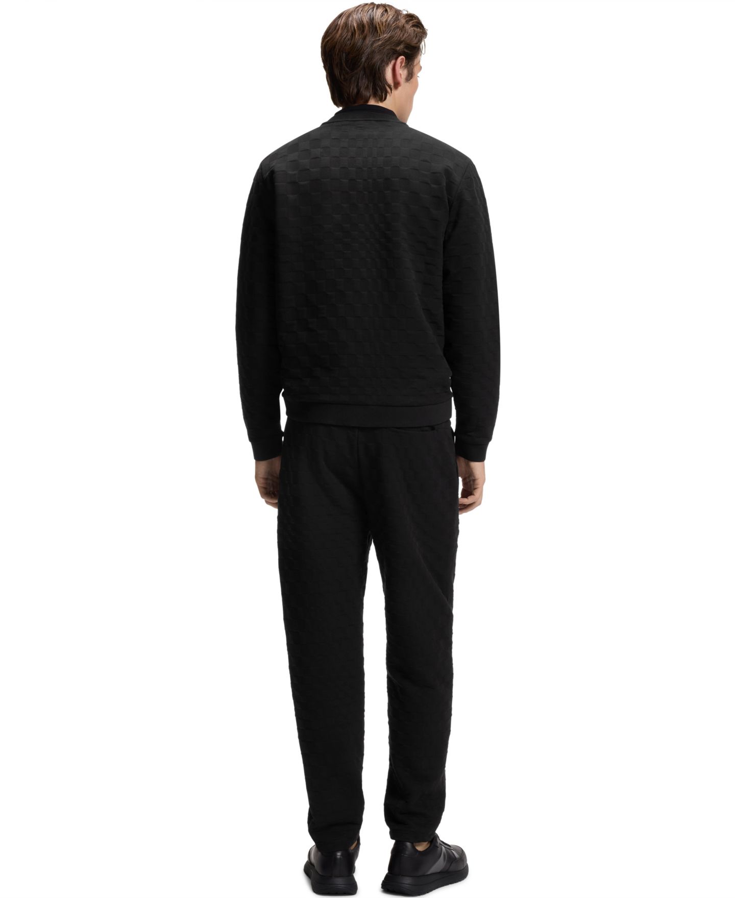 Мужские толстовки Hugo Boss X Porsche BOSS Pasha Check Jacquard, цвет: Чёрный — фото 3
