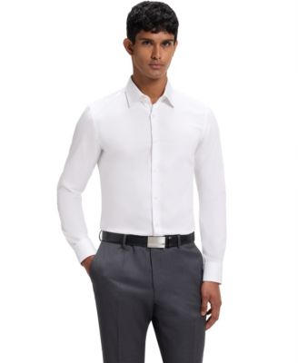 Men's Wrinkle-Free Poplin Slim-Fit Business Dress Shirt