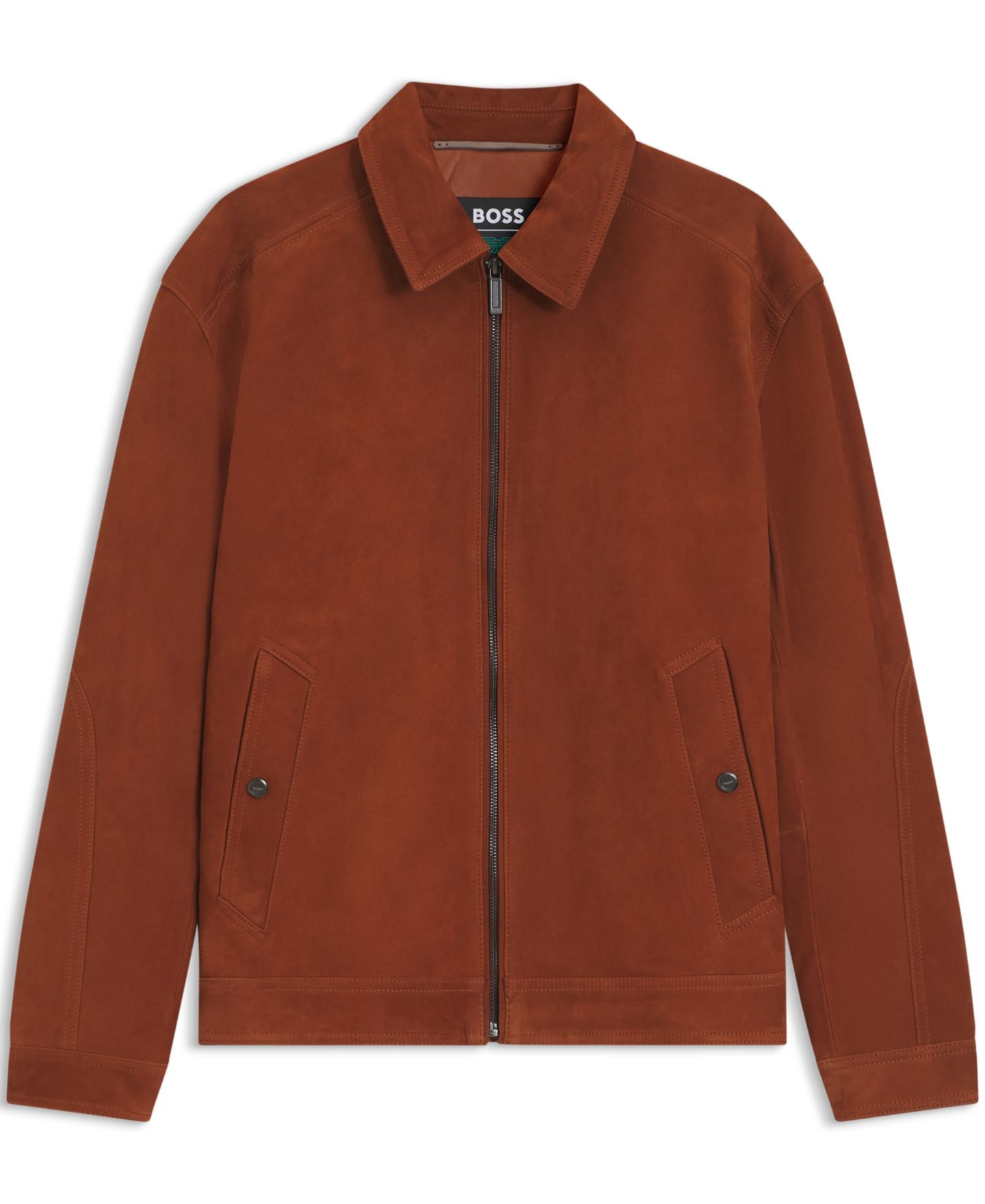 Мужская куртка Hugo Boss x Aston Martin Suede Regular-Fit, цвет: Коричневый — фото 3