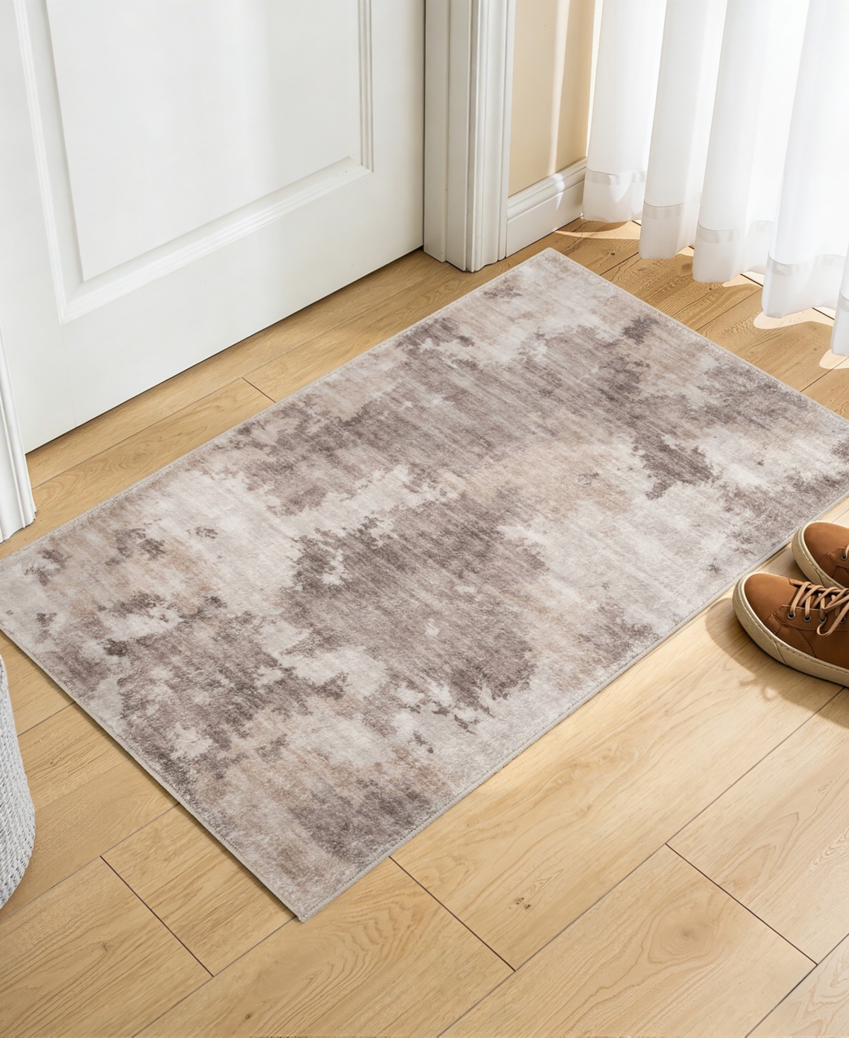 Mink Home Homewell Machine Washable MET8002 2'x2'11" Runner Area Rug