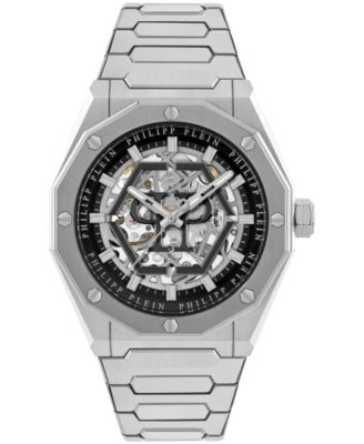 Men's Silver Stainless Steel Bracelet Watch 44mm