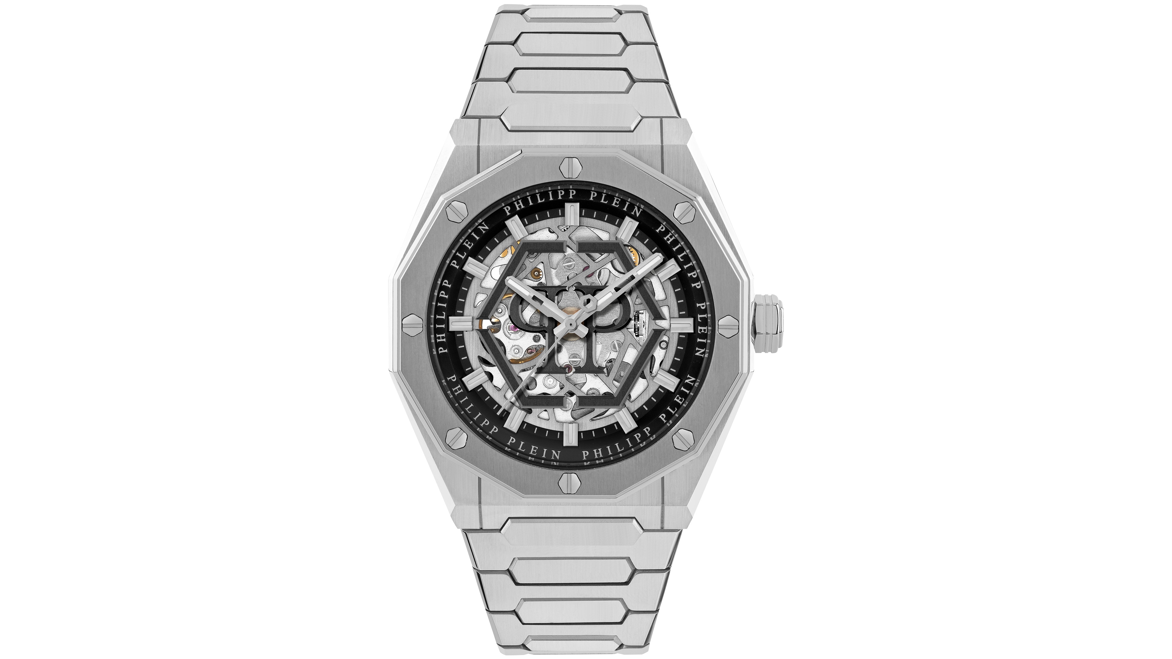Philipp Plein Men's Silver Stainless Steel Bracelet Watch 44mm