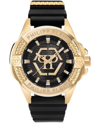 Majesty Men's Black Silicone Strap Watch 45mm