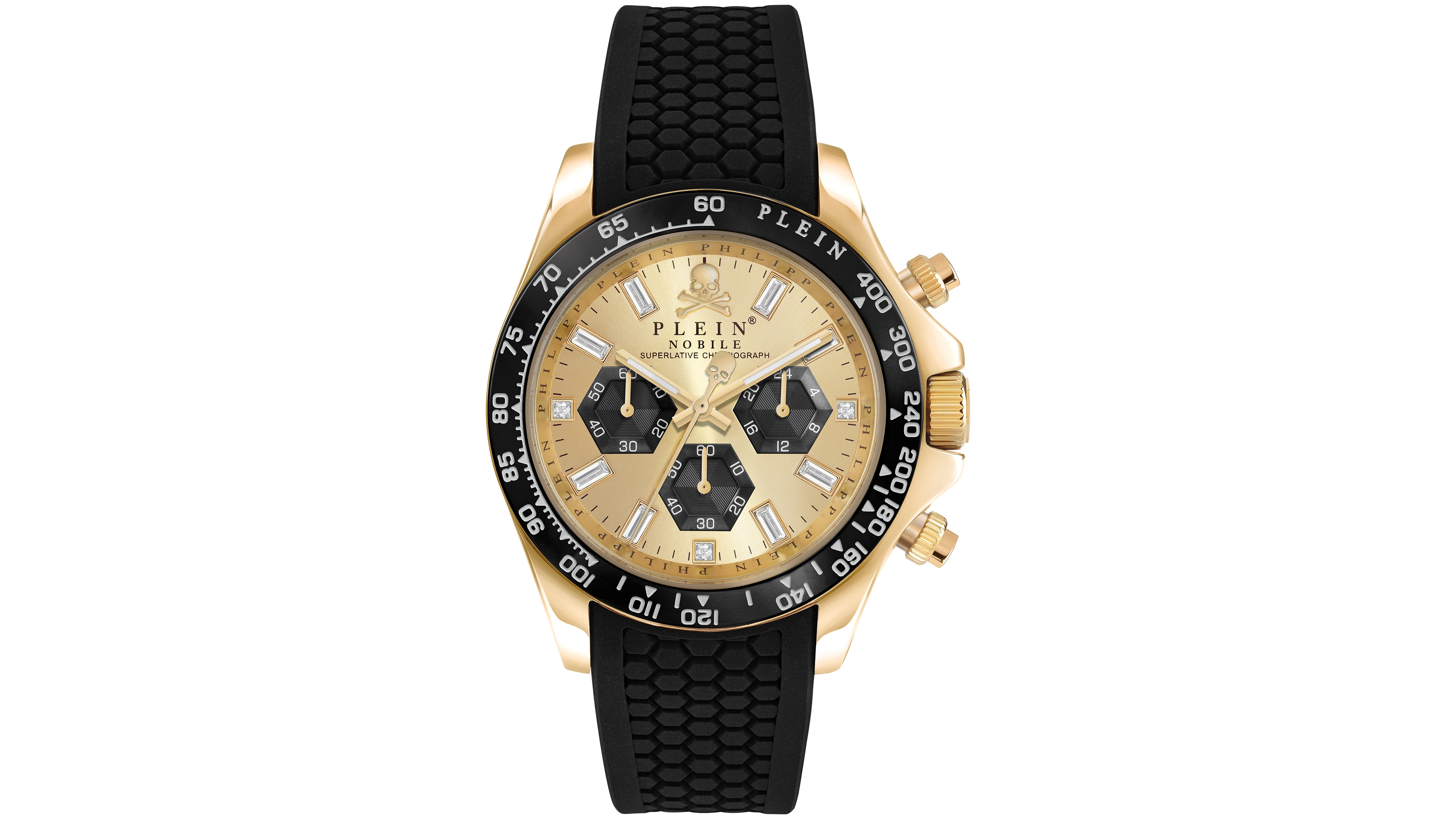 Philipp Plein Men's Black Silicone Strap Watch 43mm
