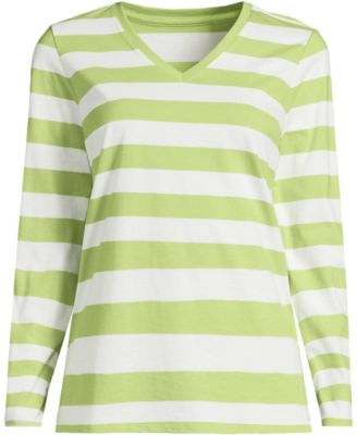 Plus Size Supima Cotton Long Sleeve V-Neck T-Shirt