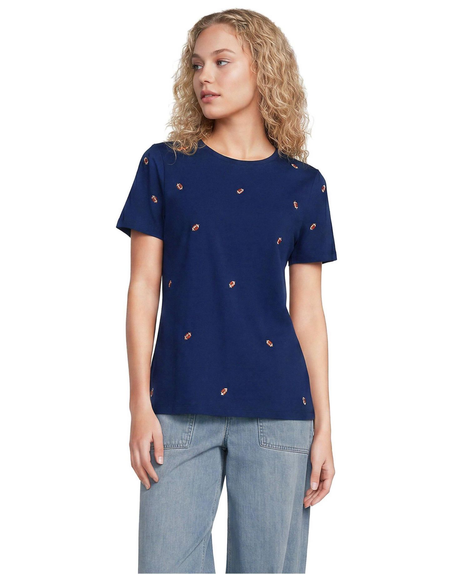 Women's Relaxed Supima Cotton Embroidered T-Shirt