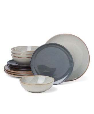 Shades Gray 12-Piece Dinnerware Set