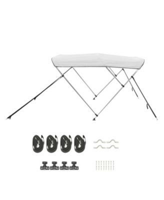 3 Bow Boat Bimini Top 600D Polyester Canopy Aluminum Frame