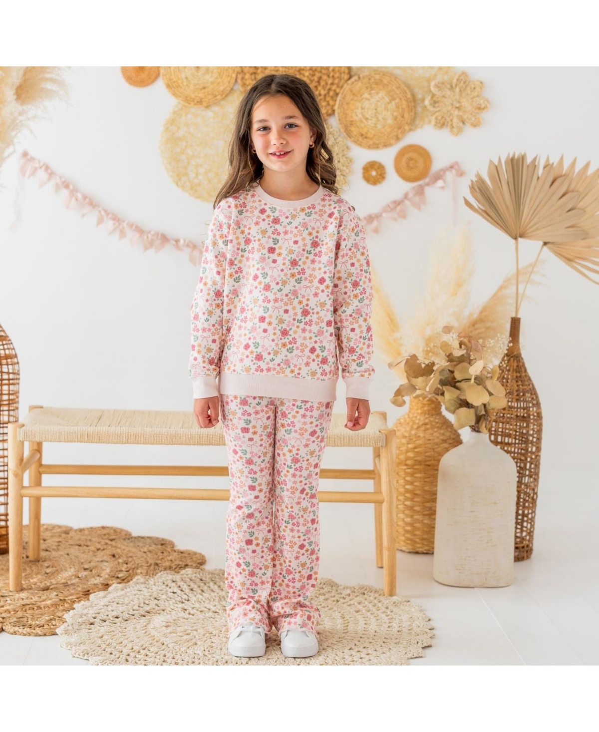 Sweet Wink Little Girls Berry Floral Flare Legging