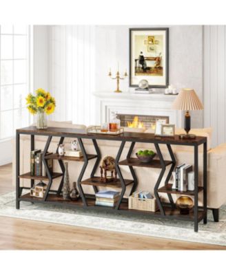 70.9" Console Table with 4-Tier Shelves