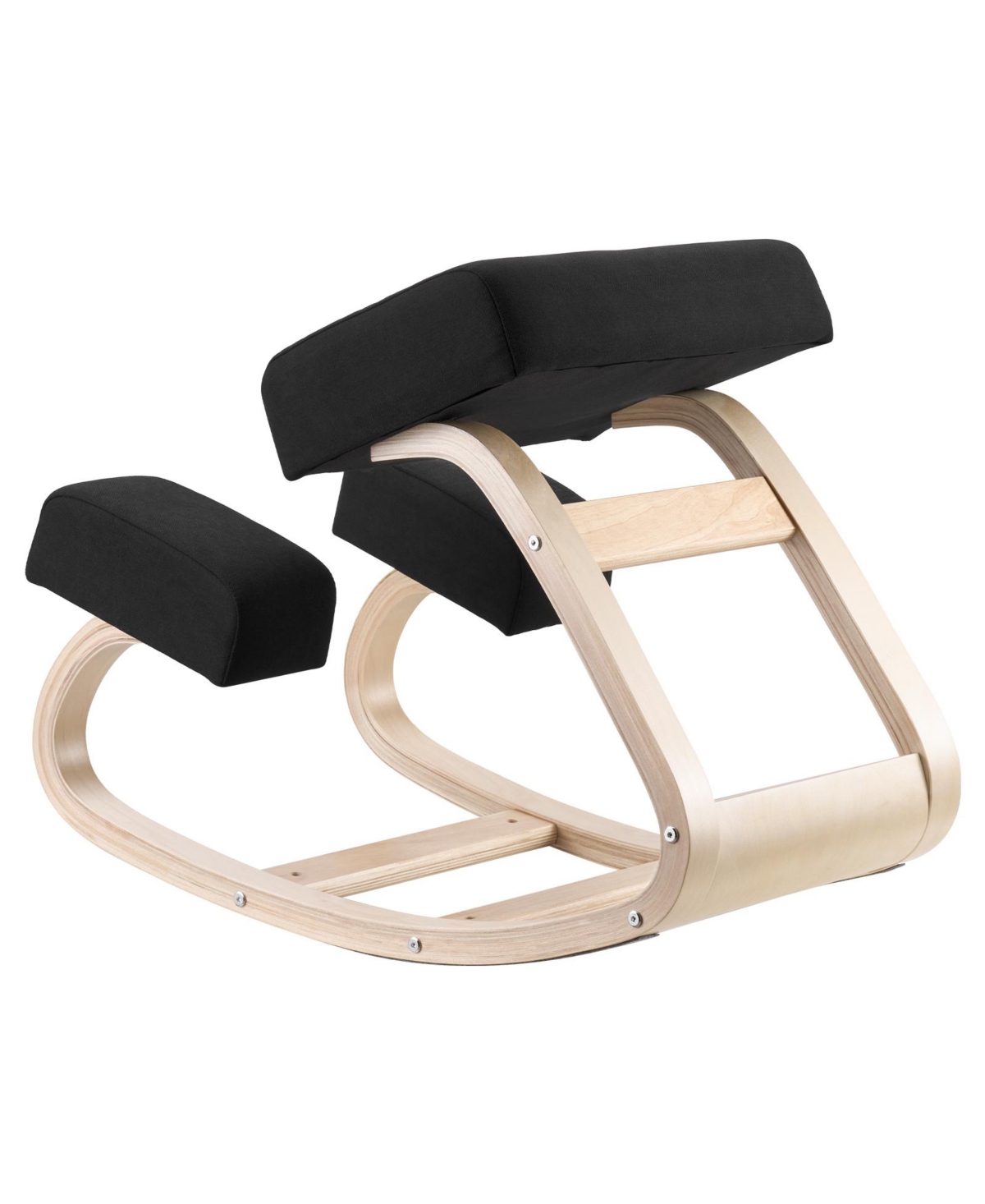 Sugift Ergonomic Wooden Kneeling Chair with Thick Foam Cushions Adjustable Height for Home Office
