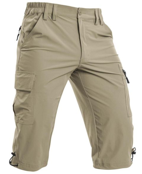 Мужские шорты Piscifun Quick Dry Capri Cargo Shorts 5 Pockets Hiking Fishing Athletic Wear, цвет: Зелёный