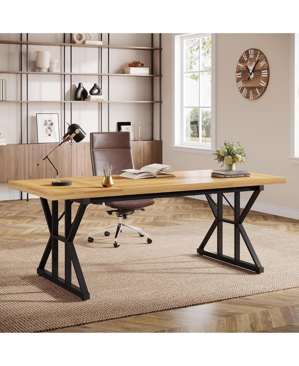 Tribesigns 70.86" Industrial Executive Desk.