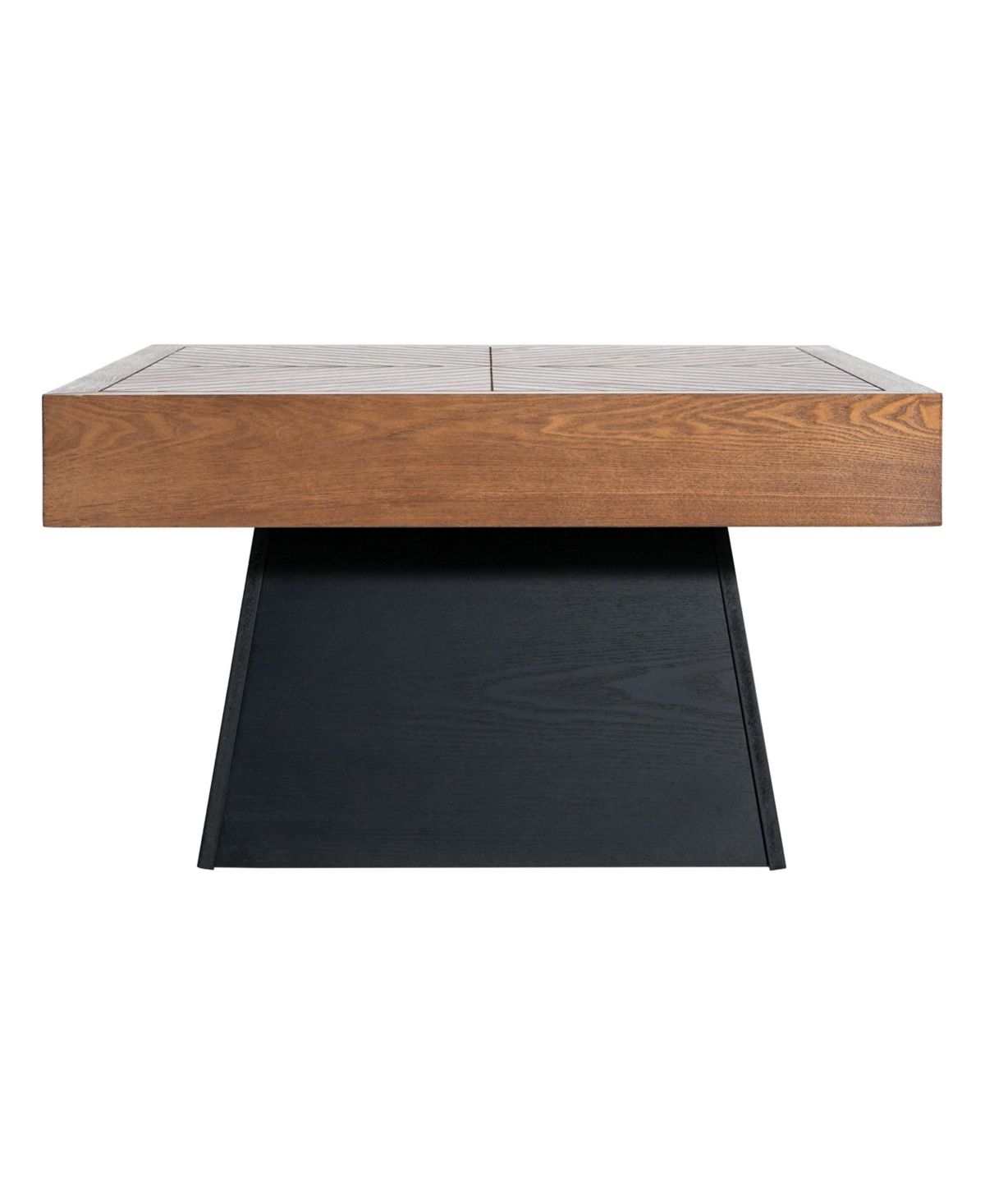 Flynama 31.5" Square Mid-Century Coffee Table, Wood-Grain Top and Base Farmhouse Center Table