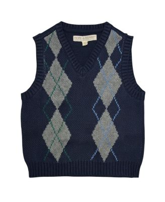 Little Boys 5-7 Organic V-Neck Argyle Sweater Vest
