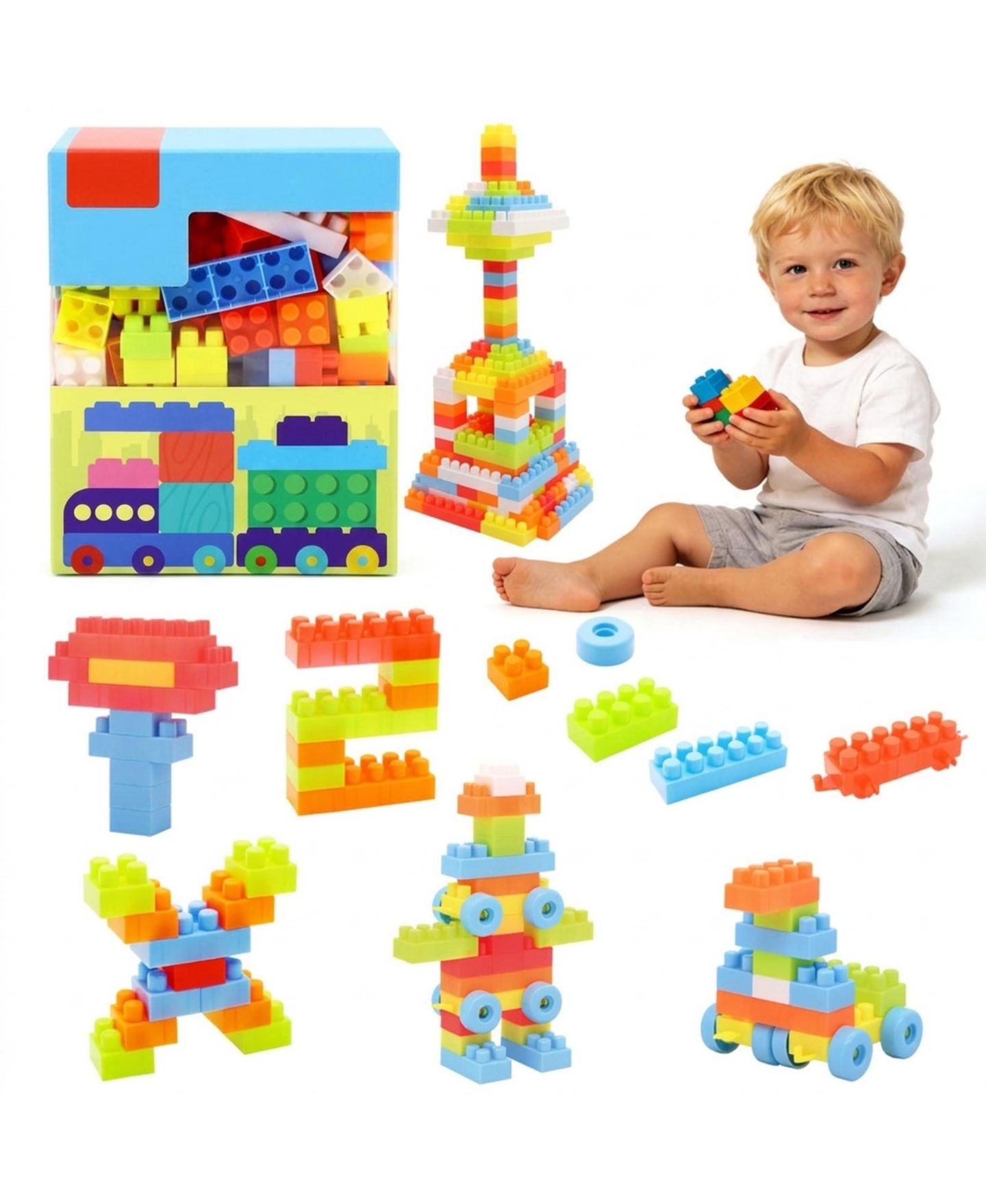 Детские конструкторы SUGIFT Stem Montessori Building Blocks 150-Piece Set, Ages 3+, цвет: Open Miscellaneous — фото 1
