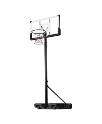 Portable Basketball Hoop with 10 ft Height Adjustment 48 in PC Backboard and Wheels
