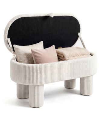 42" Storage Ottoman Bench with Hidden Storage Compartment and Legs for Living Room