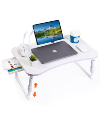 Laptop Desk Bed Adjustable Foldable Portable Drawer Cup Holder Tray