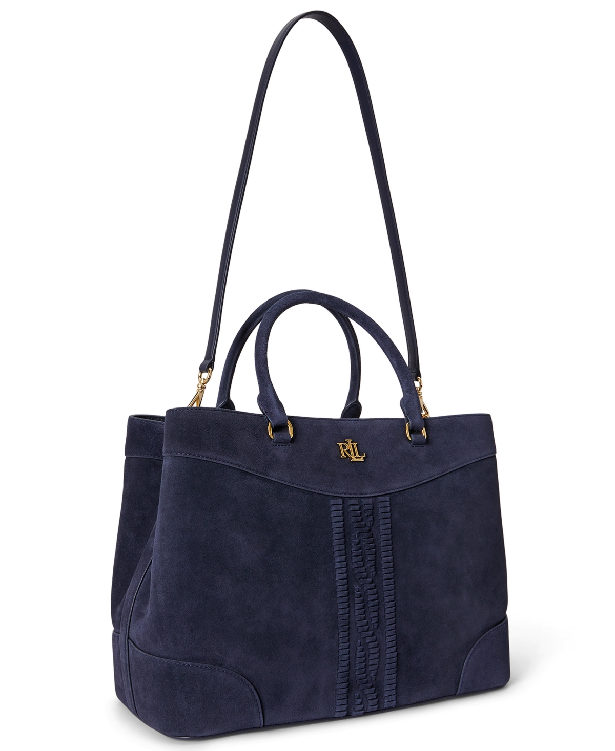 Lauren Ralph Lauren Cable-Embossed Large Marcy Satchel Bag