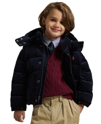 Boys' 2T-7 Convertible Corduroy Down Jacket