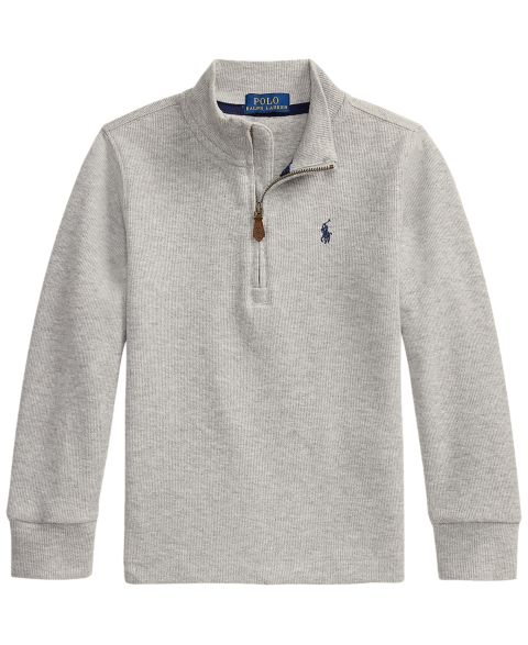 Свитер Polo Ralph Lauren Estate Rib Quarter-Zip Sweater для мальчиков, цвет: Меланжевый