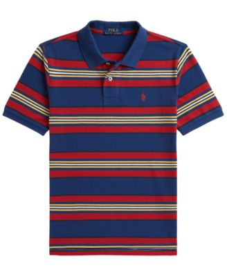 Boys' 8-20 Striped Cotton Mesh Polo Shirt