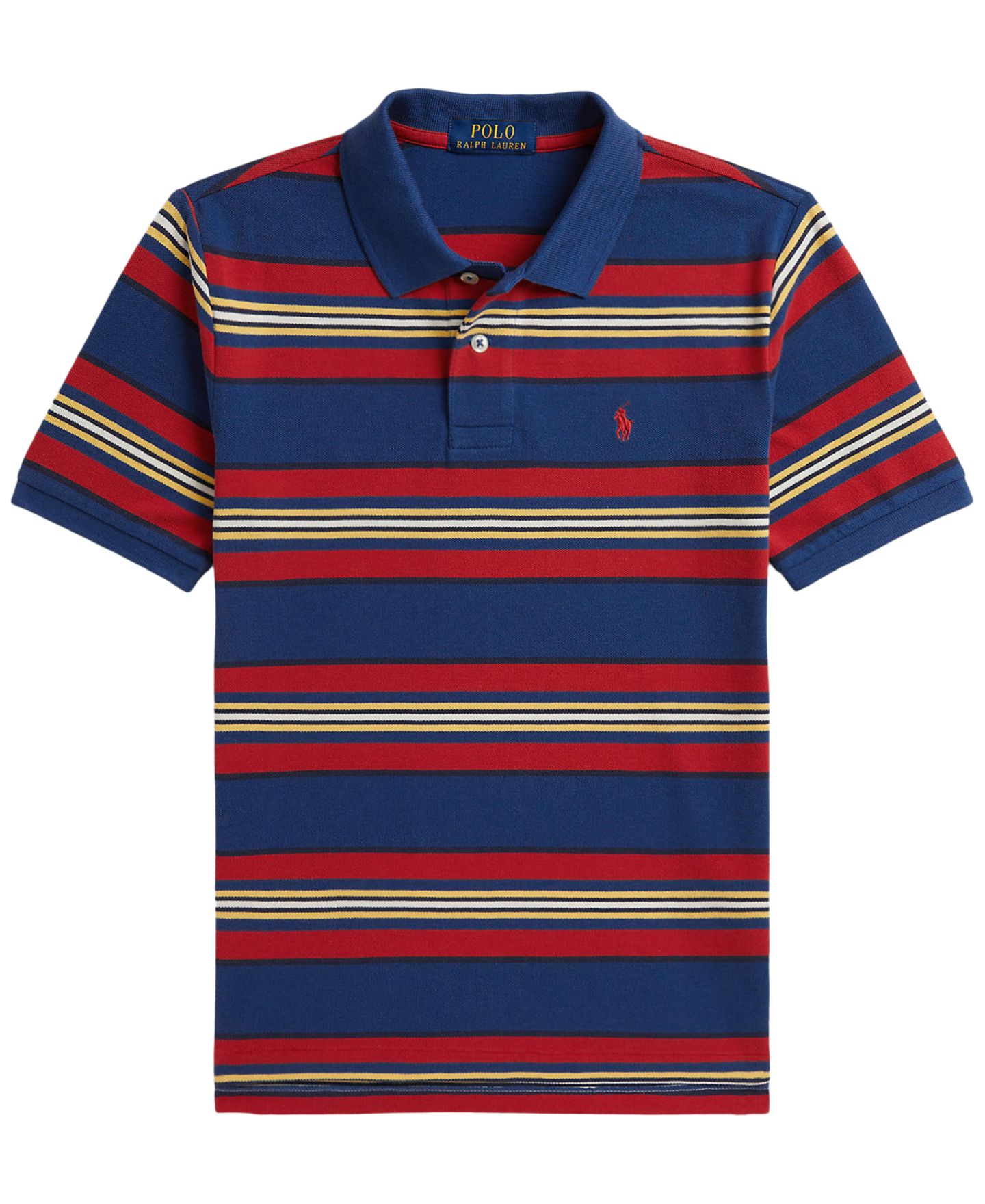 Поло Polo Ralph Lauren Striped Cotton Mesh Polo для мальчиков, цвет: Пыльный разноцветный — фото 1