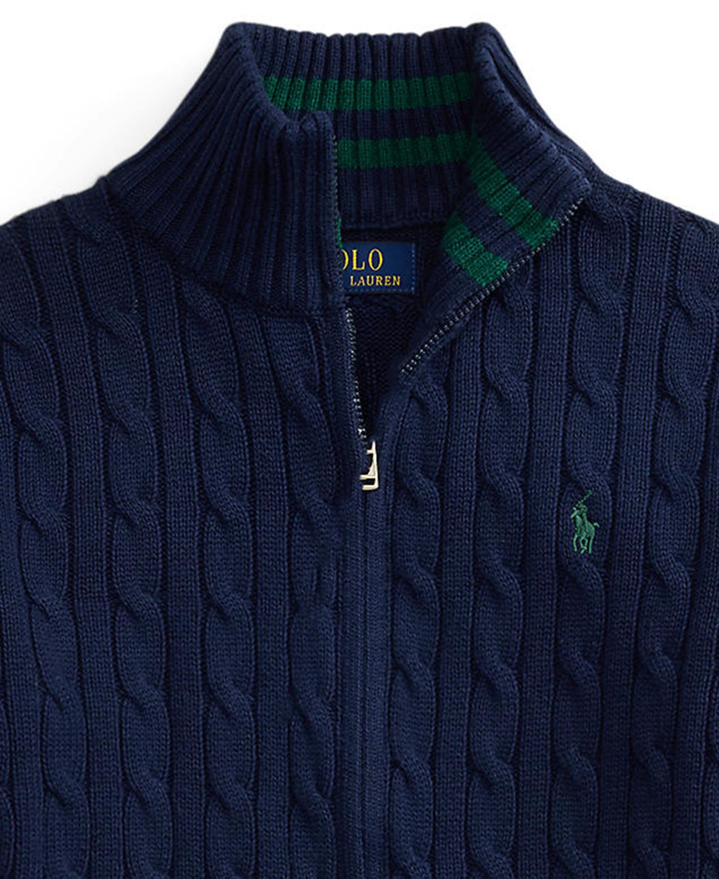 Свитер Polo Ralph Lauren Cable-Knit Cotton Full-Zip Sweater для мальчиков, цвет: Тёмно-синий — фото 3