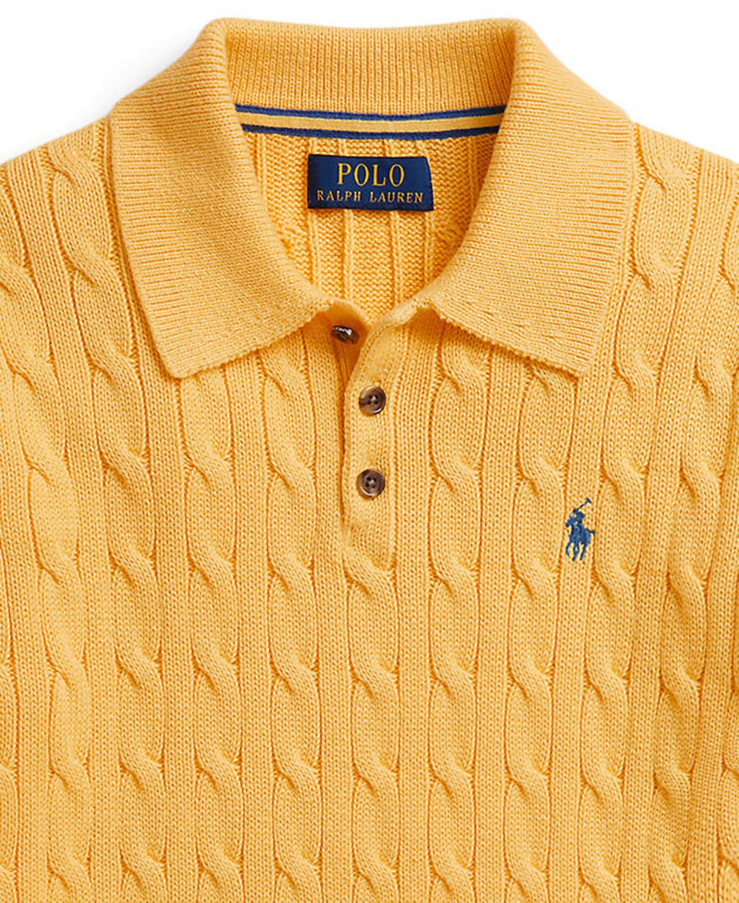 Свитер Polo Ralph Lauren Cable-Knit Cotton Polo для мальчиков, цвет: Пляжный жёлтый — фото 3